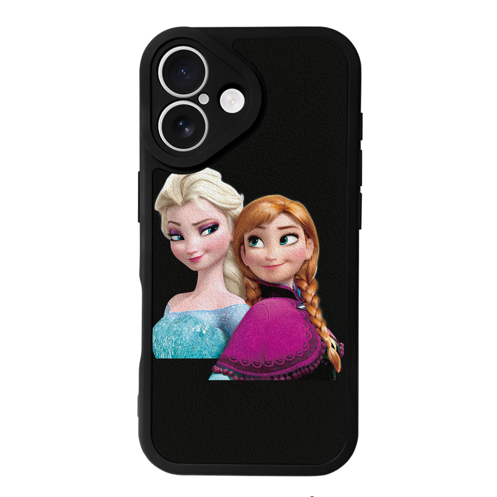 （画像用） アナと雪の女王 アンナ エルサ Frozen Anna Elsa 【iPhone 16シリーズ対応】シリコンスマホケース（レザー調） 材質：シリコン